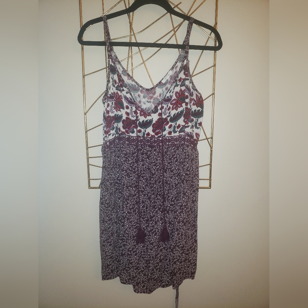 Floral Patterned Dress with Tassels